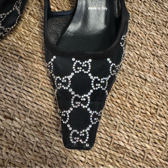 Gucci “Tom” crystal GG sling backs kitten heel size 39.5 - Picture 2 of 6